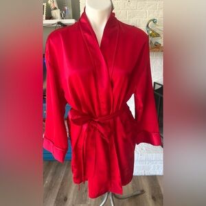 Victoria’s Secret white label Shortie Robe with pockets One Size Cherry Red